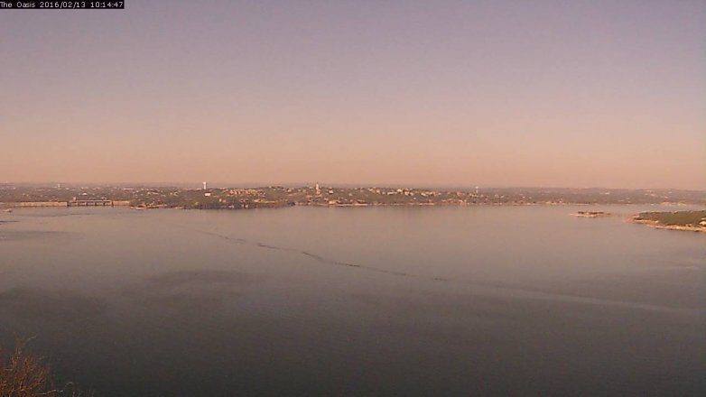 Lake Travis webcam, February 13, 2016 9:20 AM CT