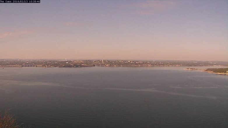 Lake Travis webcam, February 13, 2016 9:45 AM CT