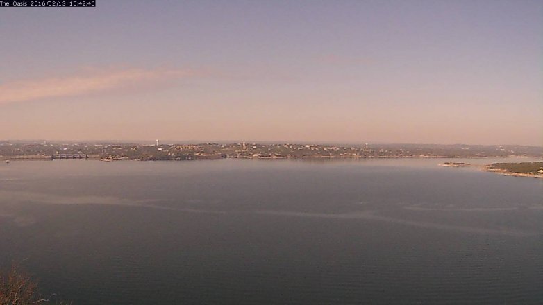 Lake Travis webcam, February 13, 2016 9:50 AM CT
