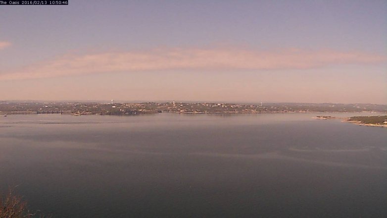 Lake Travis webcam, February 13, 2016 9:55 AM CT
