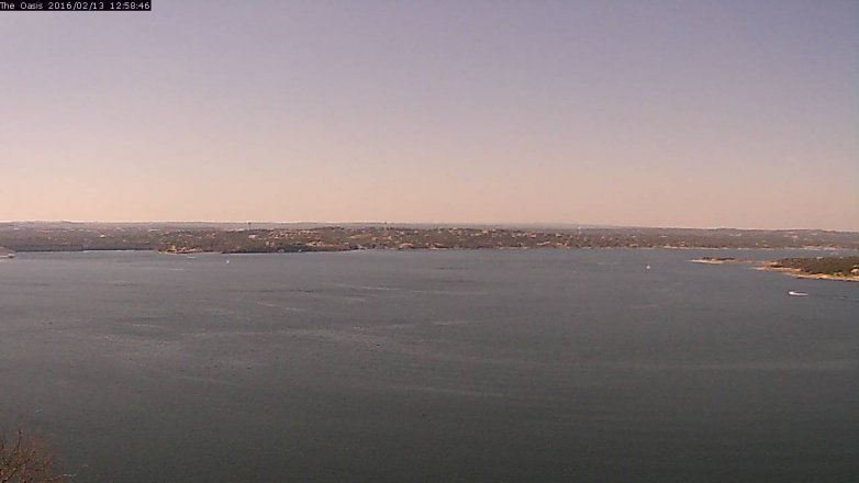 Lake Travis webcam, February 13, 2016 12:05 PM CT
