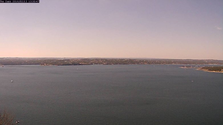 Lake Travis webcam, February 13, 2016 12:35 PM CT