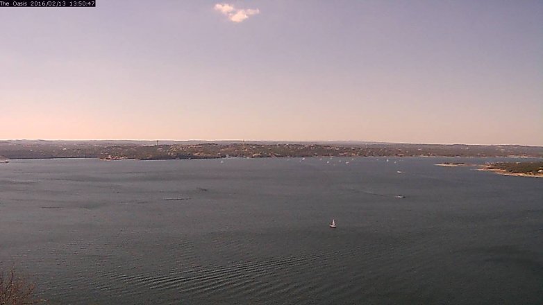 Lake Travis webcam, February 13, 2016 12:55 PM CT
