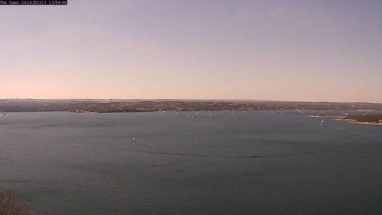 Lake Travis webcam, February 13, 2016 1:00 PM CT