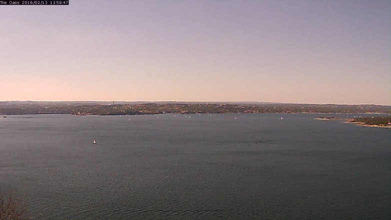 Lake Travis webcam, February 13, 2016 1:05 PM CT