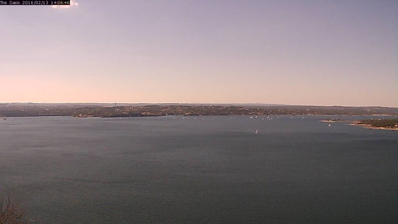 Lake Travis webcam, February 13, 2016 1:10 PM CT