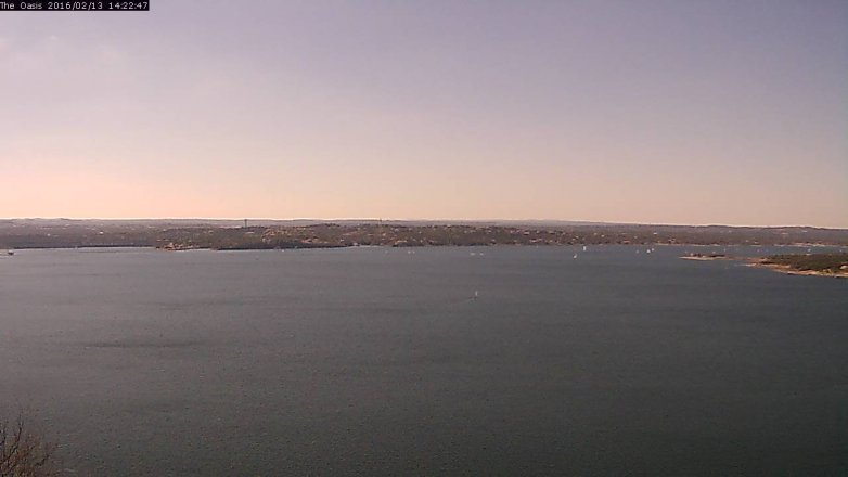 Lake Travis webcam, February 13, 2016 1:30 PM CT