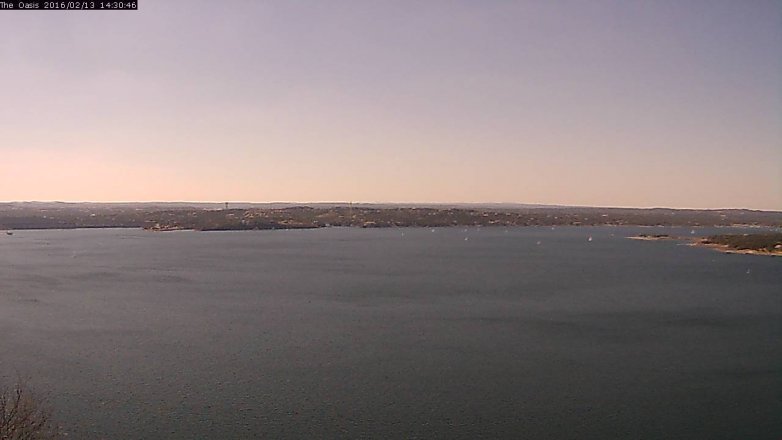 Lake Travis webcam, February 13, 2016 1:35 PM CT