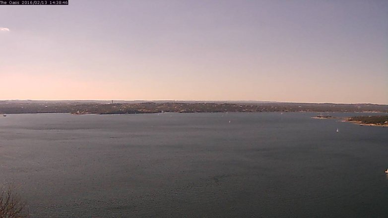 Lake Travis webcam, February 13, 2016 1:45 PM CT
