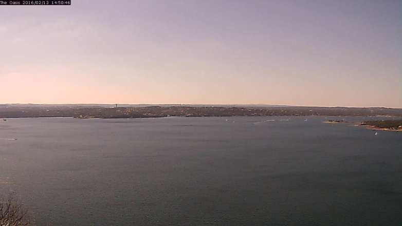 Lake Travis webcam, February 13, 2016 1:55 PM CT