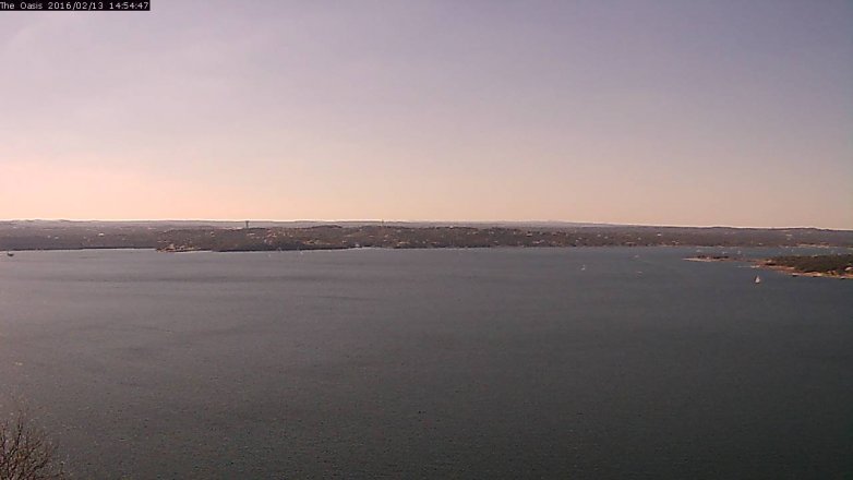 Lake Travis webcam, February 13, 2016 2:00 PM CT