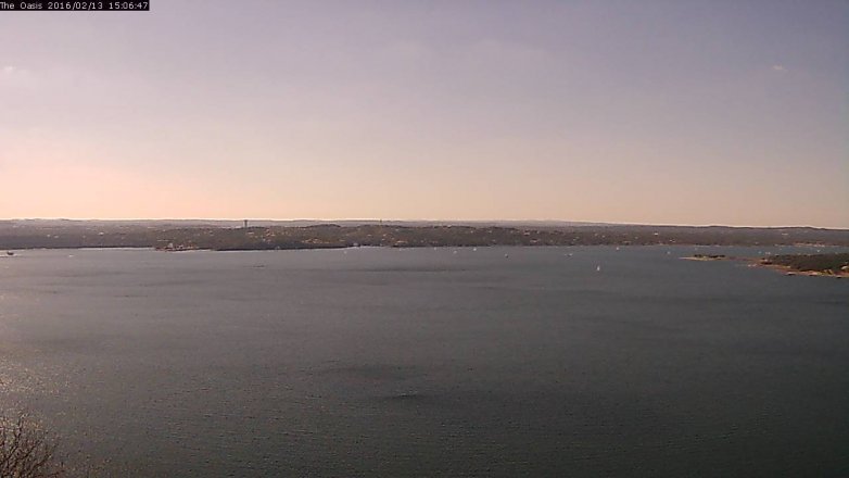 Lake Travis webcam, February 13, 2016 2:10 PM CT