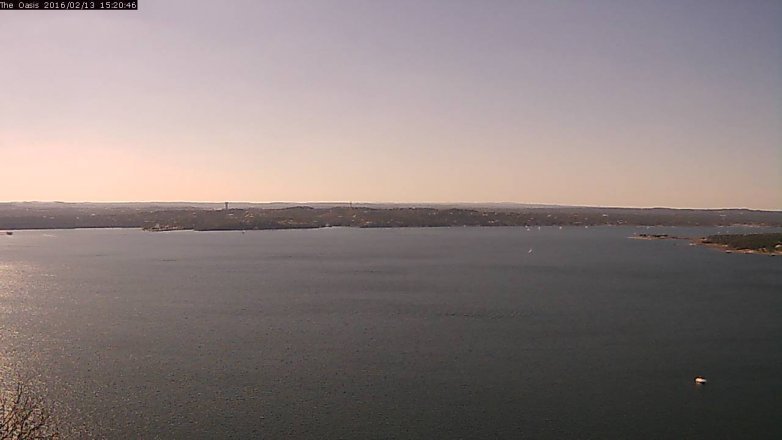 Lake Travis webcam, February 13, 2016 2:25 PM CT
