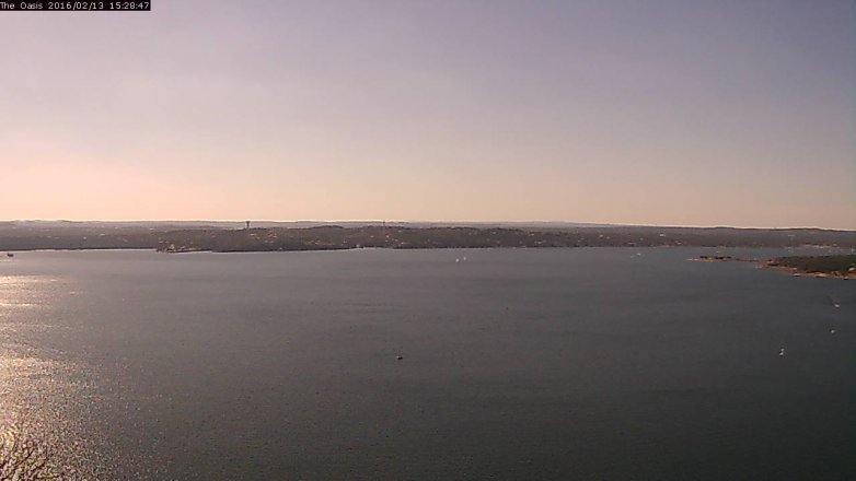 Lake Travis webcam, February 13, 2016 2:35 PM CT