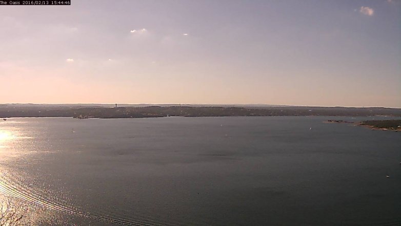 Lake Travis webcam, February 13, 2016 2:50 PM CT