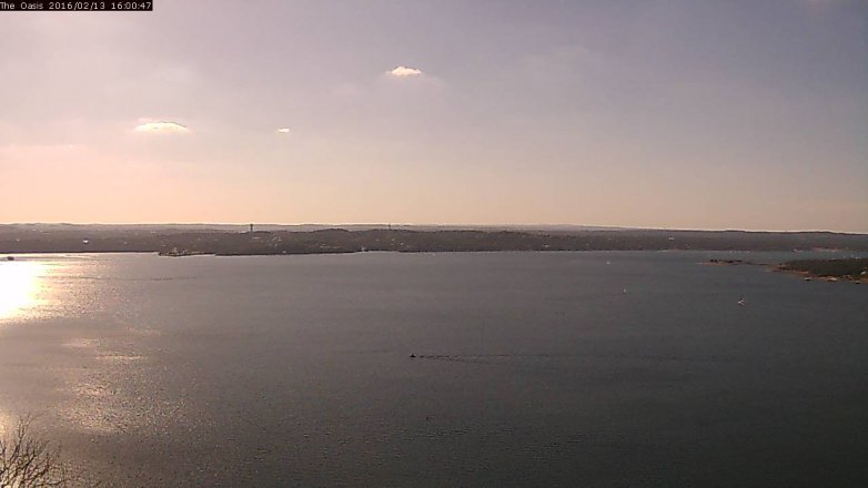 Lake Travis webcam, February 13, 2016 3:05 PM CT