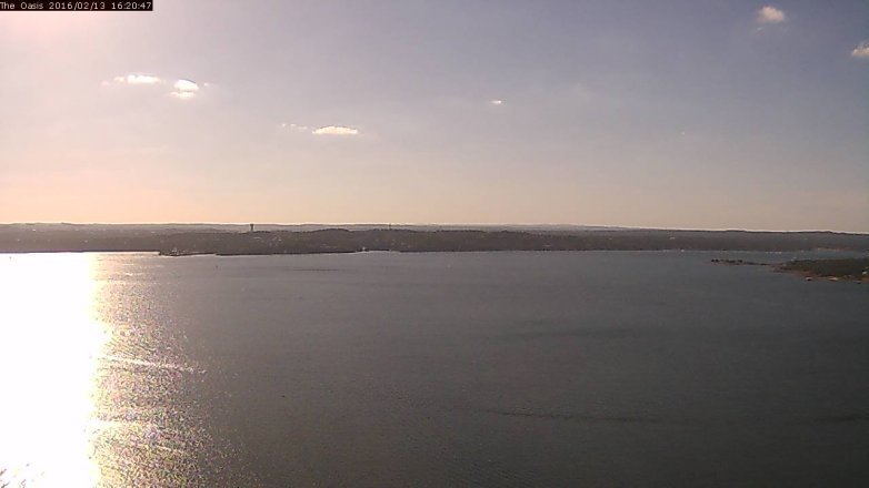 Lake Travis webcam, February 13, 2016 3:25 PM CT
