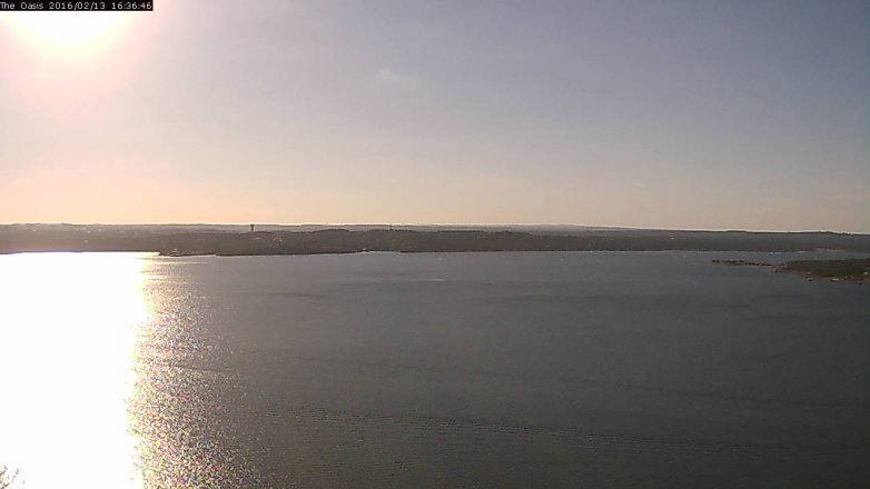 Lake Travis webcam, February 13, 2016 3:40 PM CT