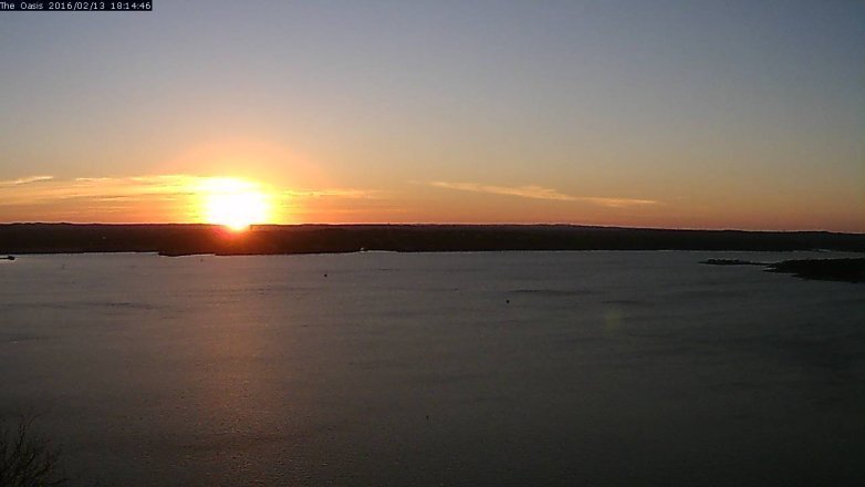 Lake Travis webcam, February 13, 2016 5:20 PM CT