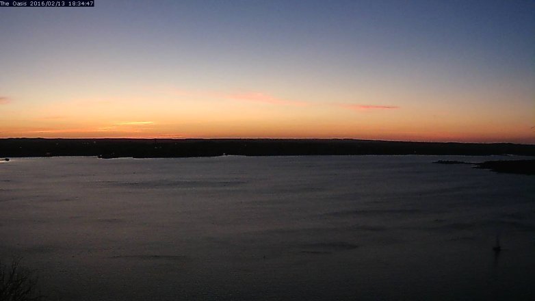 Lake Travis webcam, February 13, 2016 5:40 PM CT