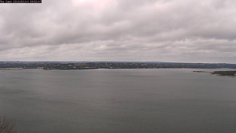Lake Travis webcam, February 14, 2016 9:00 AM CT