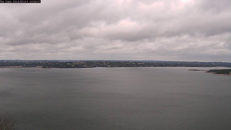 Lake Travis webcam, February 14, 2016 9:05 AM CT