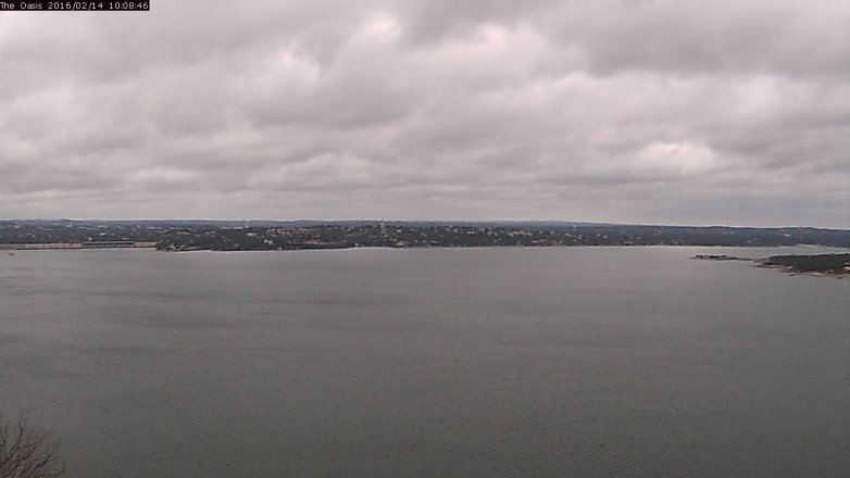 Lake Travis webcam, February 14, 2016 9:15 AM CT