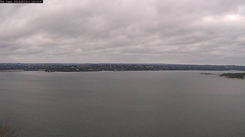 Lake Travis webcam, February 14, 2016 9:20 AM CT