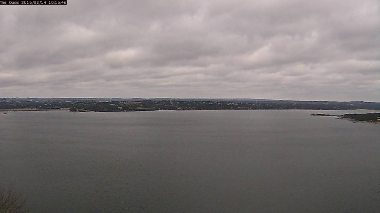 Lake Travis webcam, February 14, 2016 9:25 AM CT