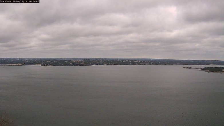 Lake Travis webcam, February 14, 2016 9:30 AM CT