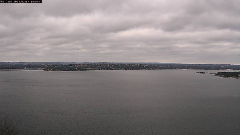 Lake Travis webcam, February 14, 2016 9:45 AM CT