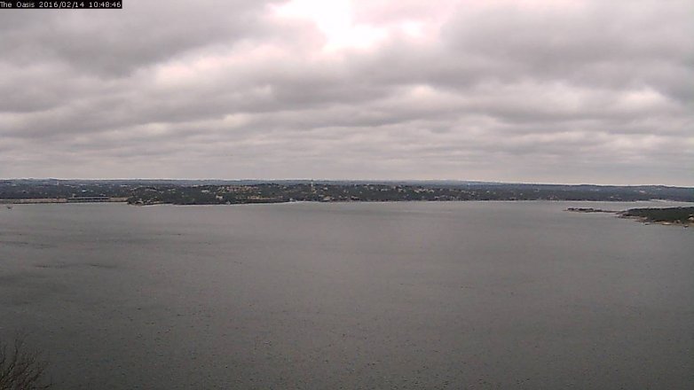 Lake Travis webcam, February 14, 2016 9:55 AM CT
