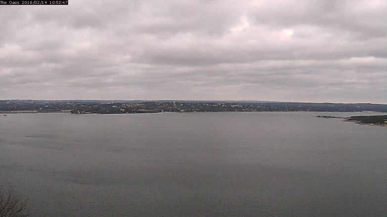 Lake Travis webcam, February 14, 2016 10:00 AM CT