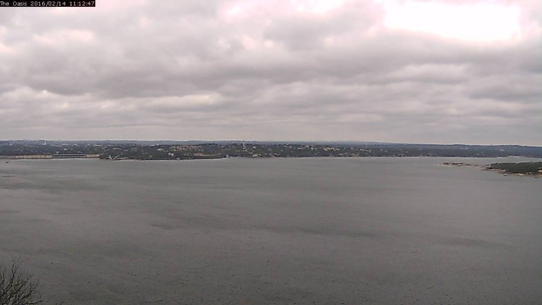 Lake Travis webcam, February 14, 2016 10:20 AM CT