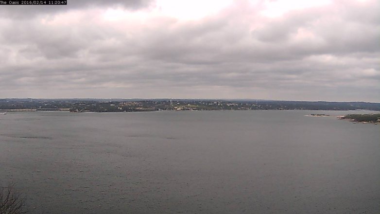 Lake Travis webcam, February 14, 2016 10:25 AM CT