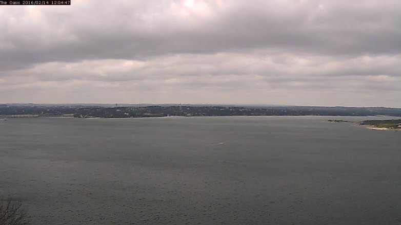 Lake Travis webcam, February 14, 2016 11:10 AM CT