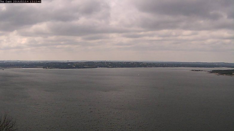 Lake Travis webcam, February 14, 2016 12:20 PM CT