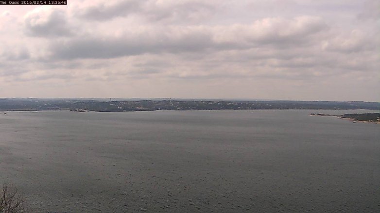 Lake Travis webcam, February 14, 2016 12:45 PM CT