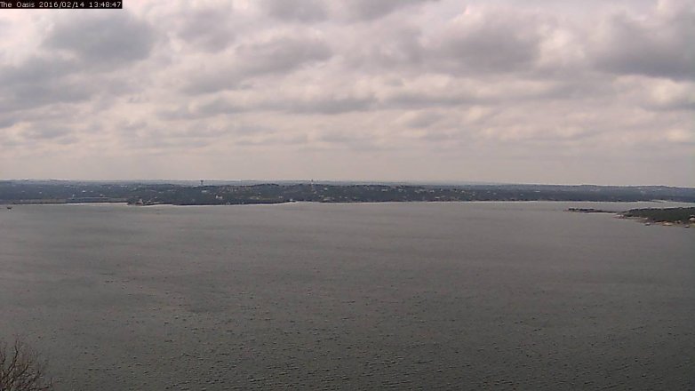 Lake Travis webcam, February 14, 2016 12:55 PM CT