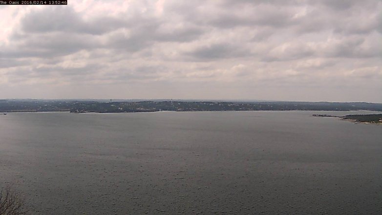 Lake Travis webcam, February 14, 2016 1:00 PM CT