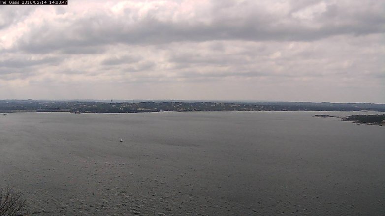 Lake Travis webcam, February 14, 2016 1:05 PM CT