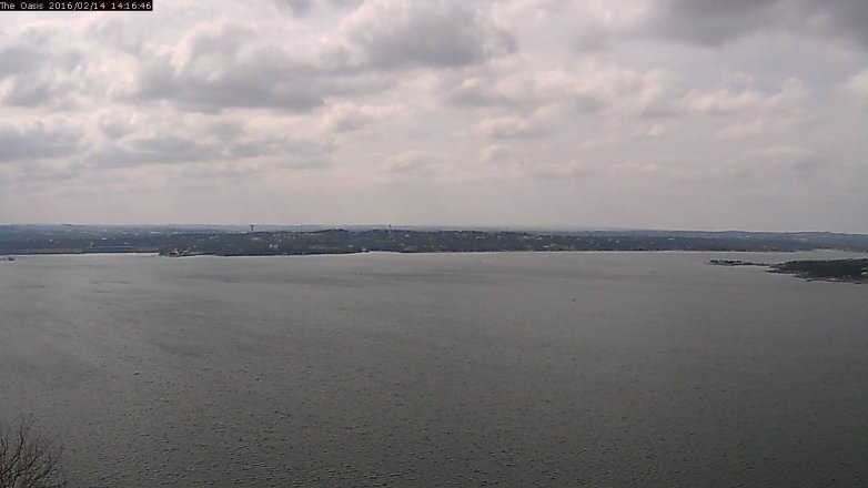 Lake Travis webcam, February 14, 2016 1:25 PM CT