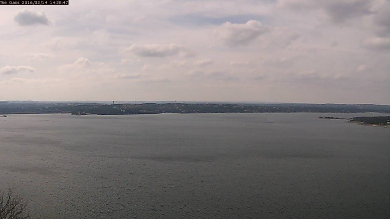 Lake Travis webcam, February 14, 2016 1:35 PM CT
