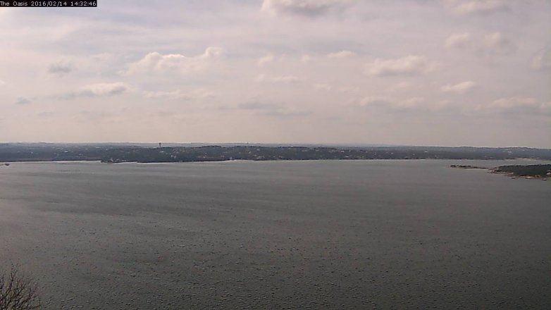 Lake Travis webcam, February 14, 2016 1:40 PM CT