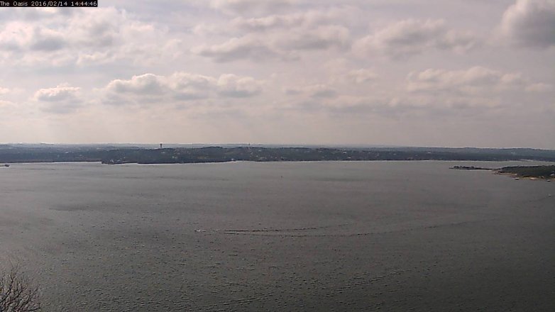 Lake Travis webcam, February 14, 2016 1:50 PM CT