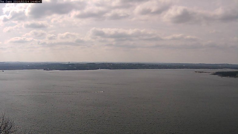 Lake Travis webcam, February 14, 2016 1:55 PM CT