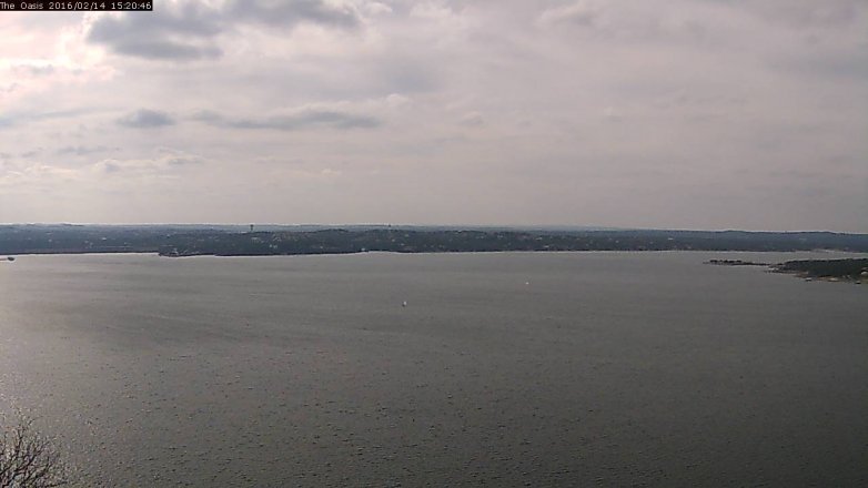 Lake Travis webcam, February 14, 2016 2:25 PM CT