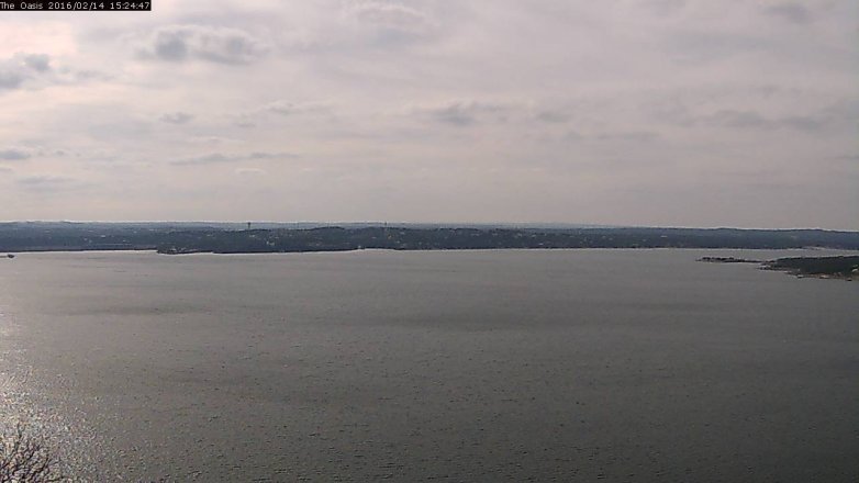 Lake Travis webcam, February 14, 2016 2:30 PM CT