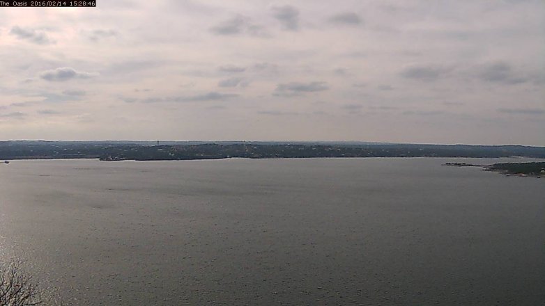 Lake Travis webcam, February 14, 2016 2:35 PM CT
