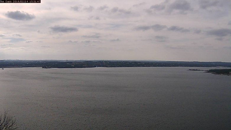 Lake Travis webcam, February 14, 2016 2:40 PM CT